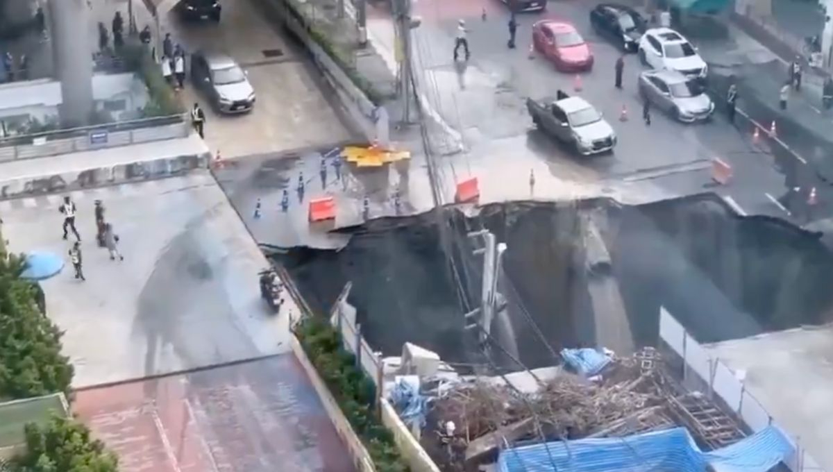 Impactante socavón se abrió en la ciudad de Bangkok | VIDEO
